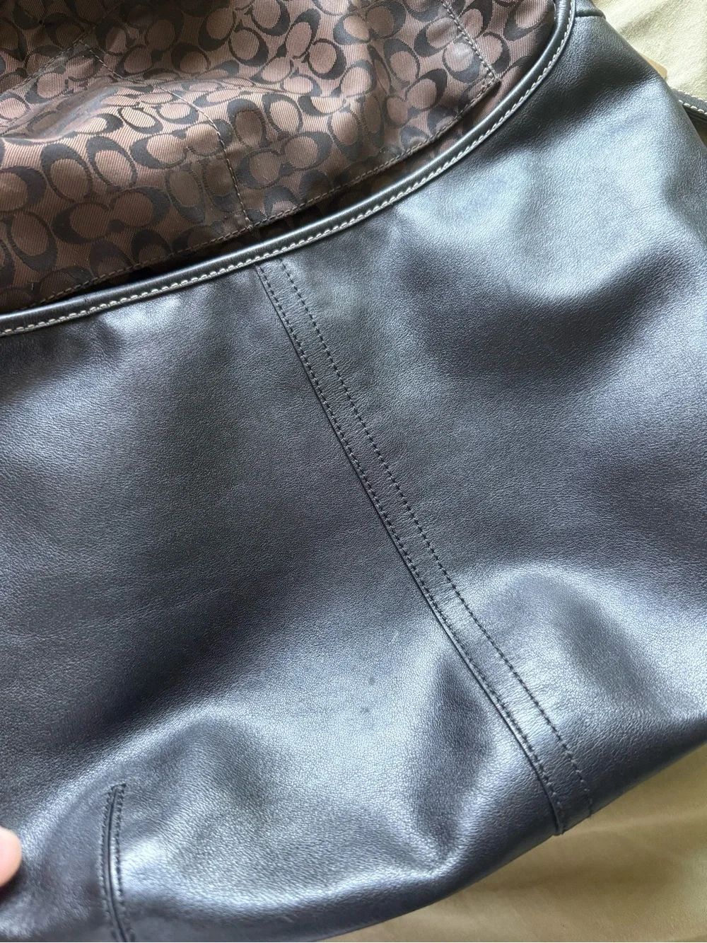 Vintage 2003 Coach Ergo Hobo Black Leather Shoulder Bag 9219
